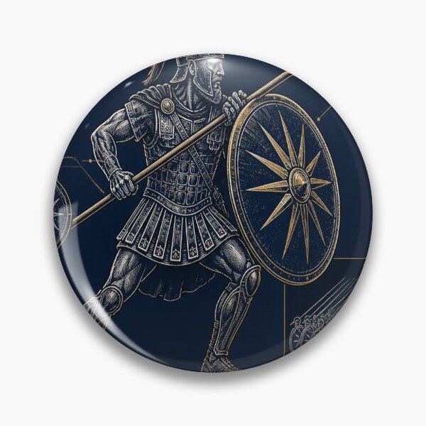 Item preview, Macedonian Phalangite Blueprint Shirt | Ancient Spearman Illustration designed and sold by SunnyDesign82.