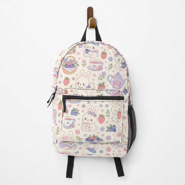 Item preview, Kawaii Bunny Berry Tea Garden Pattern designed and sold by Soft Berry Studio.