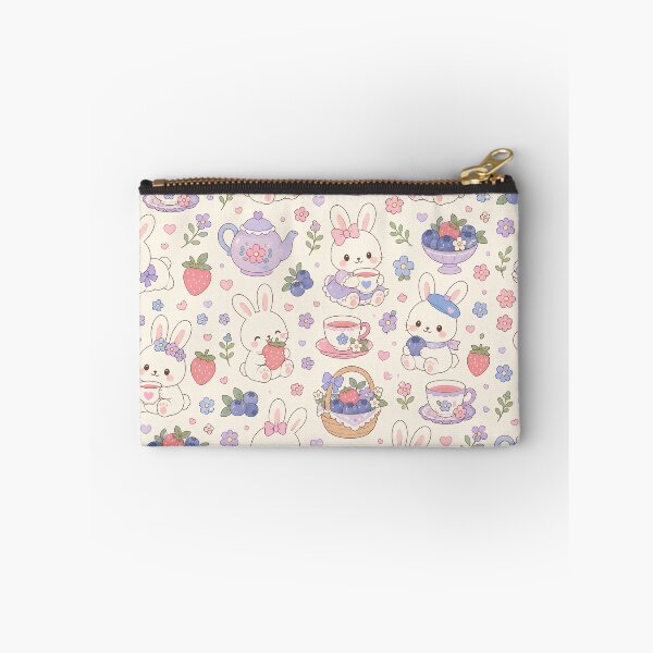 Item preview, Kawaii Bunny Berry Tea Garden Pattern designed and sold by Soft Berry Studio.