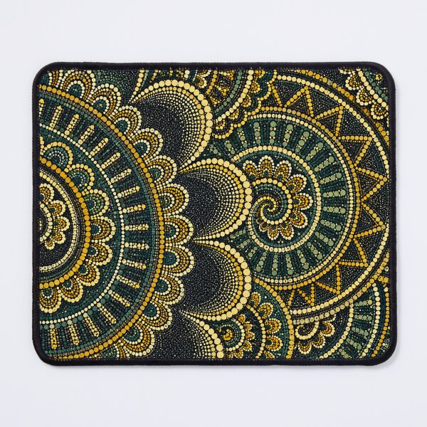Item preview, Gold Black Dot Mandala Pointillism Art — Intricate Luxury Mandala Design designed and sold by freezed-frames.