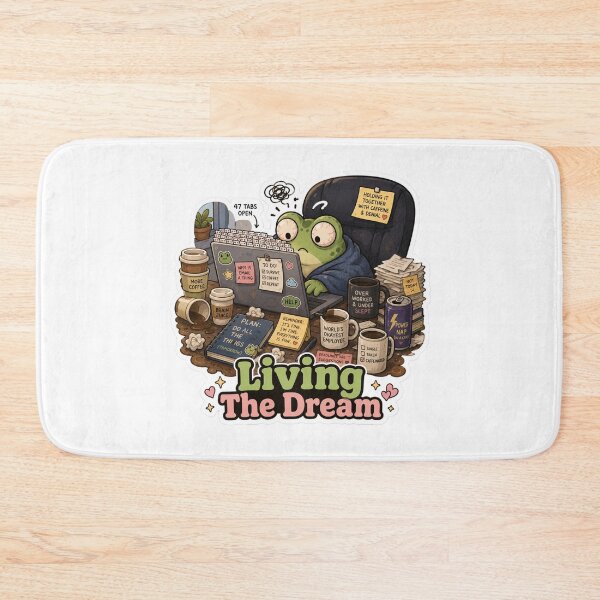 Item preview, Living The Dream Frog Shirt | Funny Overworked Frog Office Worker Caffeine Humor Gift designed and sold by MrDev.