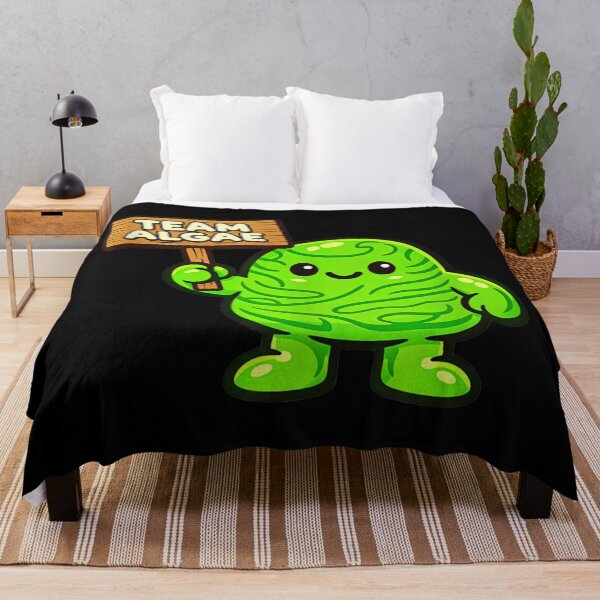 Item preview, Cute Team Algae Mascot Holding Wooden Sign Kawaii Green Blob Character designed and sold by LittleNhutton.