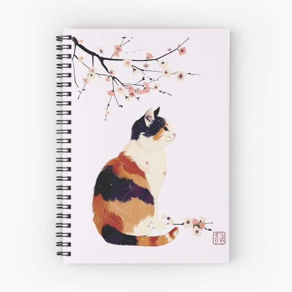 Item preview, Japanese Calico Cat and Cherry Blossom Art designed and sold by JapanekoGallery.
