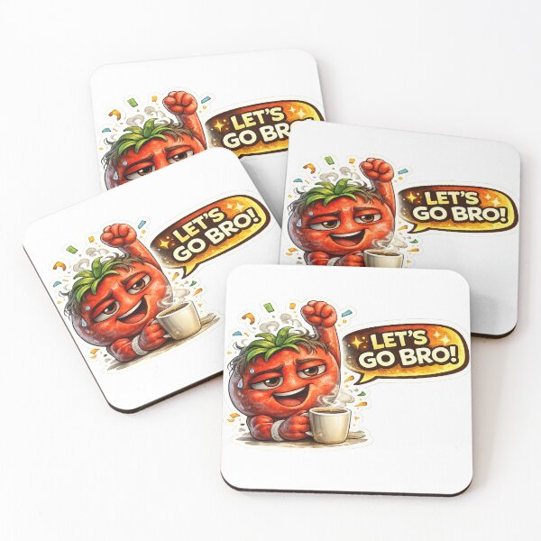 Item preview, TITLE: Let's Go Bro Funny Tomato Gym Motivation Coffee Meme Sticker designed and sold by Bhinfy.