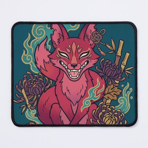 Item preview, Japanese Kitsune Nine-Tailed Fox - Traditional Irezumi Style Art designed and sold by vdfgseerf.