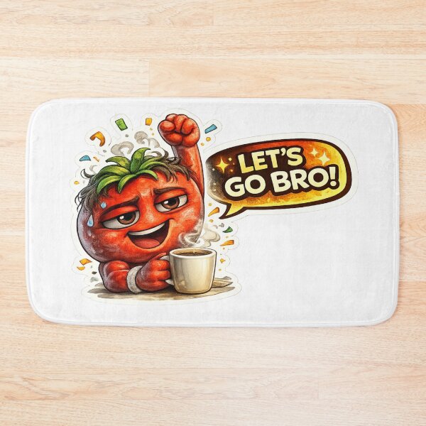 Item preview, TITLE: Let's Go Bro Funny Tomato Gym Motivation Coffee Meme Sticker designed and sold by Bhinfy.