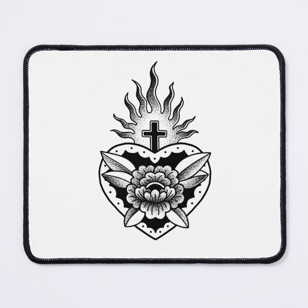 Item preview, American Traditional Sacred Heart Floral designed and sold by tradstix.
