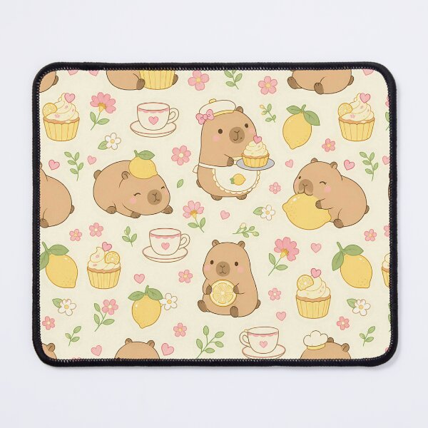 Item preview, CKawaii Capybara Lemon Bakery Pattern designed and sold by Soft Berry Studio.