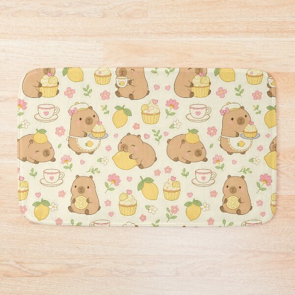 Item preview, CKawaii Capybara Lemon Bakery Pattern designed and sold by Soft Berry Studio.