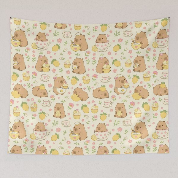 Item preview, CKawaii Capybara Lemon Bakery Pattern designed and sold by Soft Berry Studio.