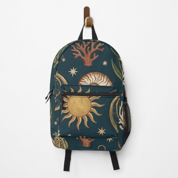 Item preview, Celestial Astrolabe & Sea Shells - Dark Academia Botanical Seamless Pattern designed and sold by vdfgseerf.