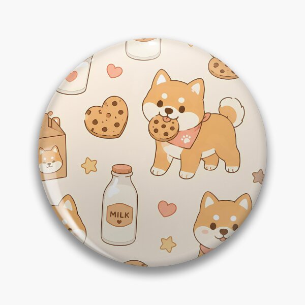 Item preview, Kawaii Shiba Cookie Milk Pattern designed and sold by Soft Berry Studio.