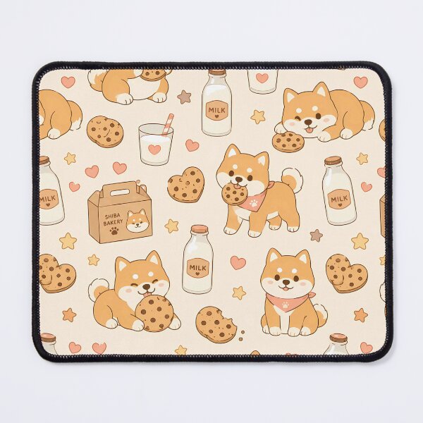 Item preview, Kawaii Shiba Cookie Milk Pattern designed and sold by Soft Berry Studio.