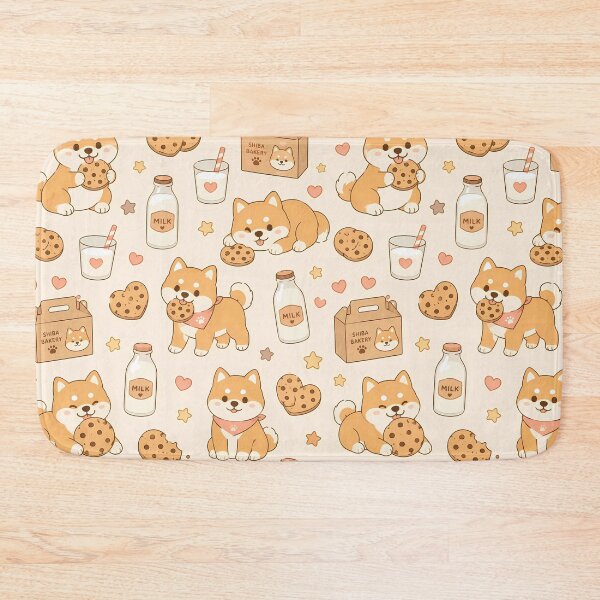 Item preview, Kawaii Shiba Cookie Milk Pattern designed and sold by Soft Berry Studio.
