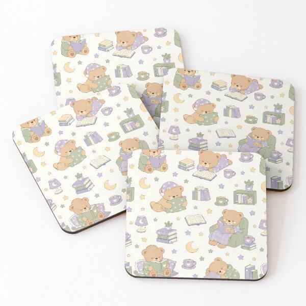 Item preview, Kawaii Teddy Bear Sleepy Library Pattern designed and sold by Soft Berry Studio.