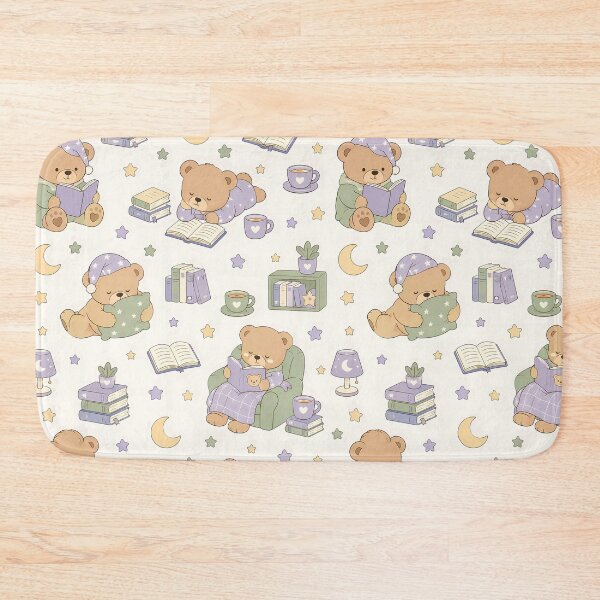Item preview, Kawaii Teddy Bear Sleepy Library Pattern designed and sold by Soft Berry Studio.