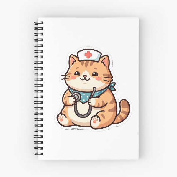 Item preview, Kawaii Plump Cat Doctor Cozy Medical Sticker with Stethoscope designed and sold by SweetieMedArt.