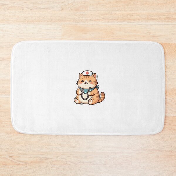 Item preview, Kawaii Plump Cat Doctor Cozy Medical Sticker with Stethoscope designed and sold by SweetieMedArt.