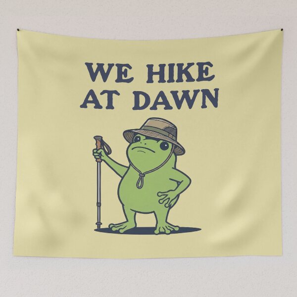 Item preview, We Hike At Dawn Frog Hiker Early Morning Trek designed and sold by d247.