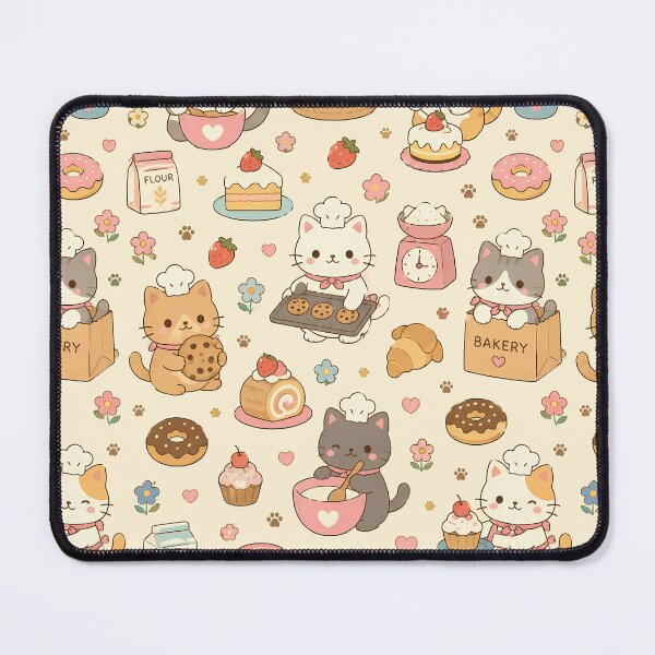 Item preview, Kawaii Baking Cats Pattern designed and sold by Soft Berry Studio.