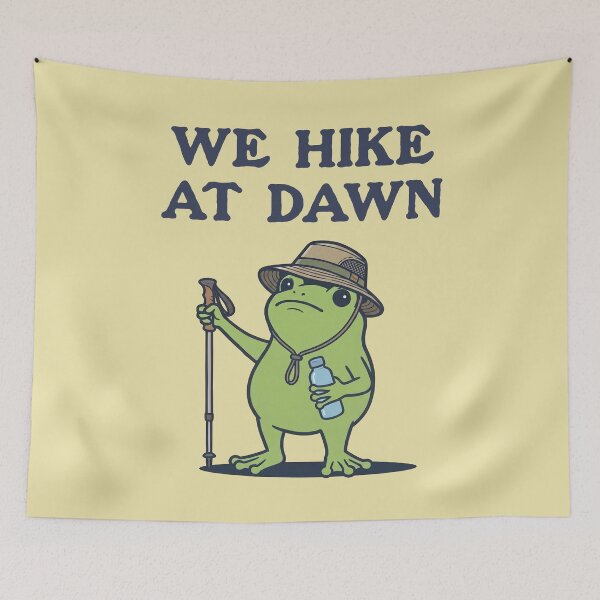 Item preview, We Hike At Dawn Frog Hiker Early Morning Trek designed and sold by d247.