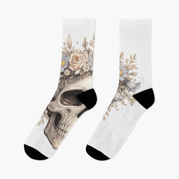 Item preview, Floral Skull Vintage Botanical Flower Crown Dark Academia Design designed and sold by irfanshikh.