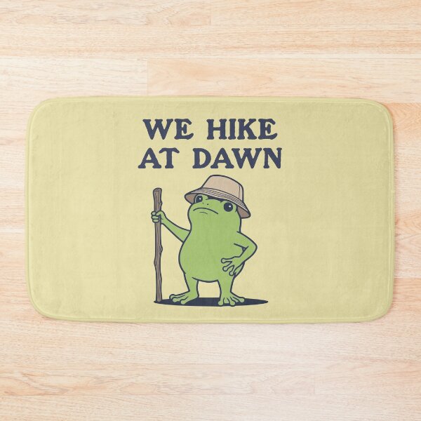 Item preview, We Hike At Dawn Funny Frog Hiker designed and sold by d247.