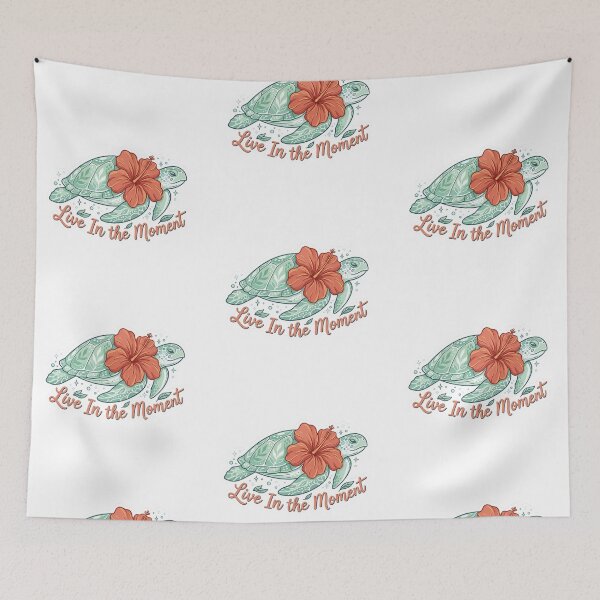 Item preview, Live in the moment turtle- tropical design  designed and sold by RahRahsCreation.