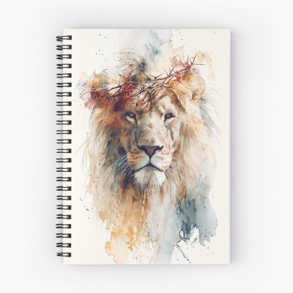 Item preview, Lion of Judah with Crown of Thorns Print, Christian Wall Art, Jesus Symbol Watercolor, Biblical Lion Decor designed and sold by FaithArtCrea.