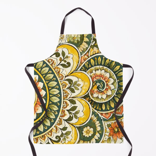 Item preview, Delicate Floral Mandala Botanical Art — Green Gold Garden Mandala Print designed and sold by freezed-frames.
