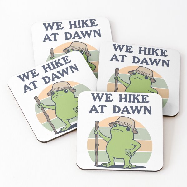 Item preview, We Hike At Dawn Frog Hiker Early Morning Trek designed and sold by d247.