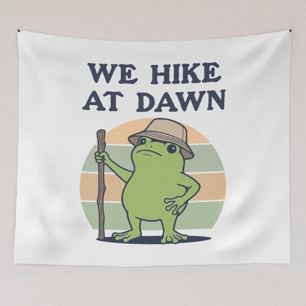 Item preview, We Hike At Dawn Frog Hiker Early Morning Trek designed and sold by d247.