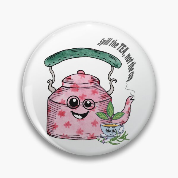 Item preview, Spill the Tea, Not the Gossip Sticker – Funny Tea Lover Quote, Floral Teapot & Botanical Tea Design designed and sold by Pandey14.