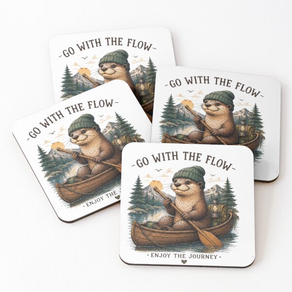 Item preview, Go With The Flow Otter Canoe Adventure | Nature Explorer Vintage Design designed and sold by novaduman.