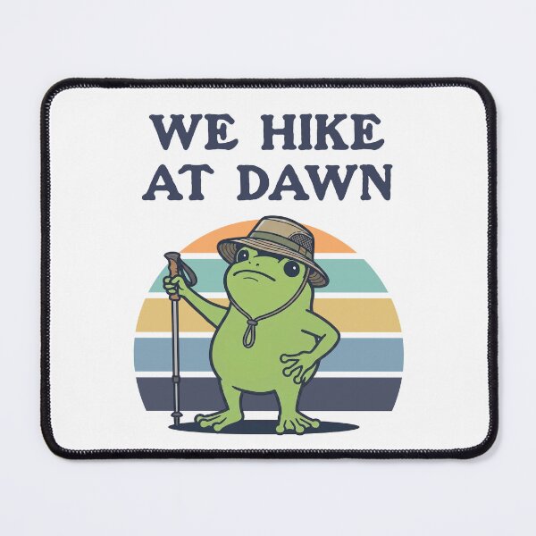 Item preview, We Hike At Dawn Frog Hiker Sunrise designed and sold by d247.