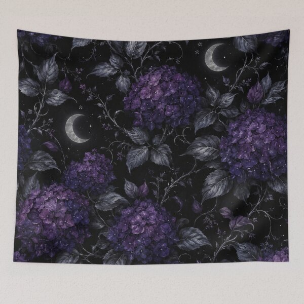 Item preview, Midnight Purple Hydrangea Moon Garden designed and sold by Owcomm.