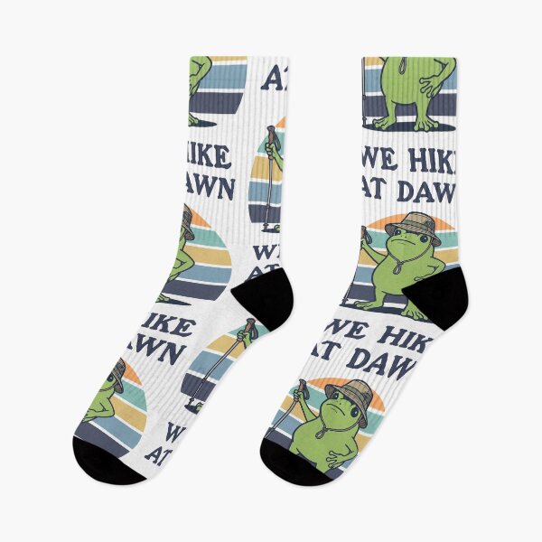Item preview, We Hike At Dawn Frog Hiker Sunrise designed and sold by d247.