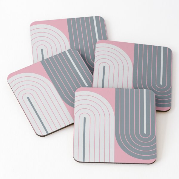 Item preview, Arch and Line Minimalist Soft Feminine Dusty Rose & Slate Geometric Art designed and sold by nineFlorals.