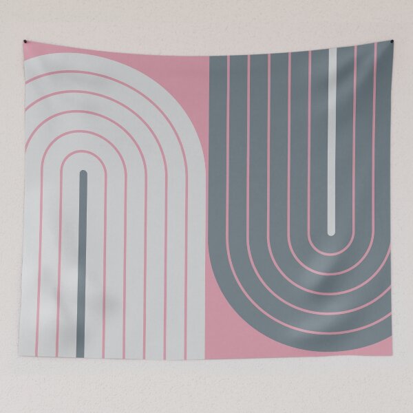 Item preview, Arch and Line Minimalist Soft Feminine Dusty Rose & Slate Geometric Art designed and sold by nineFlorals.