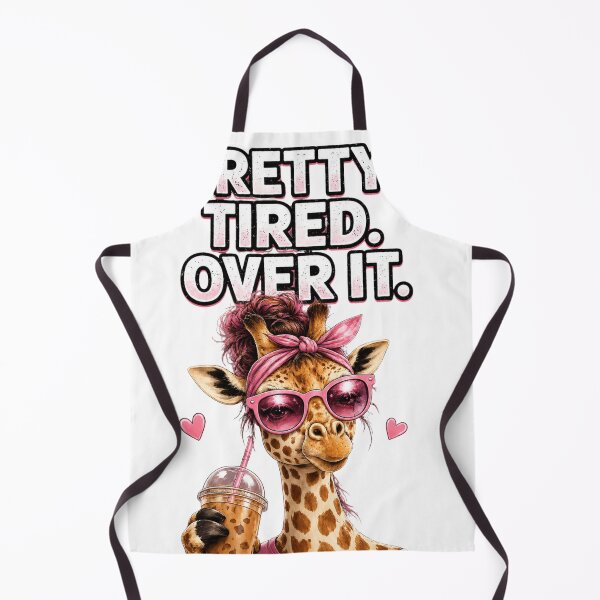 Item preview, Pretty Tired Over It Giraffe Coffee Lover Pink Aesthetic designed and sold by AgnesDream.