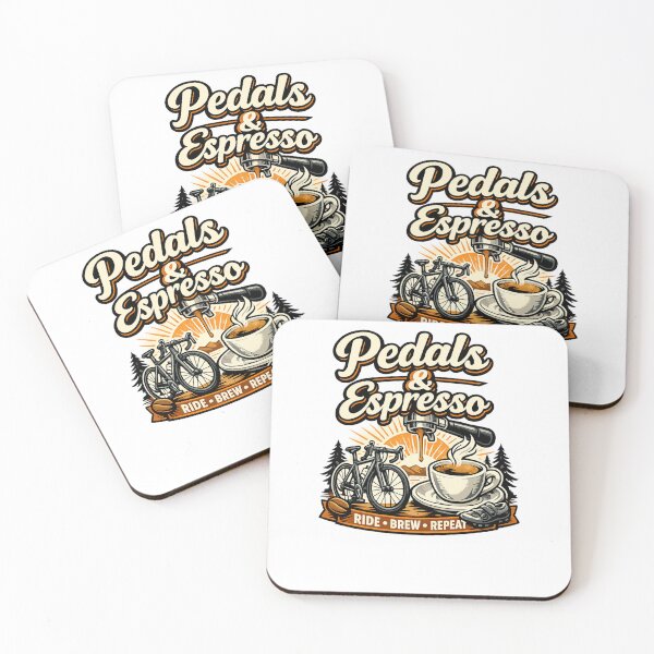 Item preview, Pedals & Espresso Coffee Cycling designed and sold by DPBTees70.