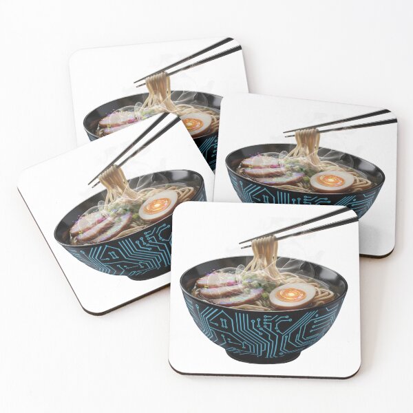 Item preview, Cyberpunk Ramen Bowl - Japanese Tech Foodie Sticker designed and sold by StickerGlitch.