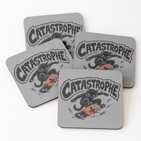 Item preview, Catastrophe Skateboarding Black Cat Punk Retro Skater Graphic designed and sold by Moonveil_Studio.