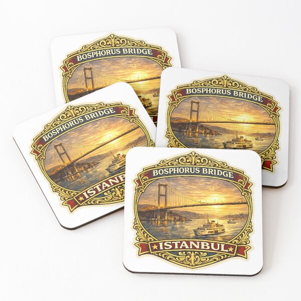 Item preview, Bosphorus Bridge Istanbul Vintage Travel Badge Sticker | Turkey Landmark Souvenir designed and sold by DreamPaw Studio.