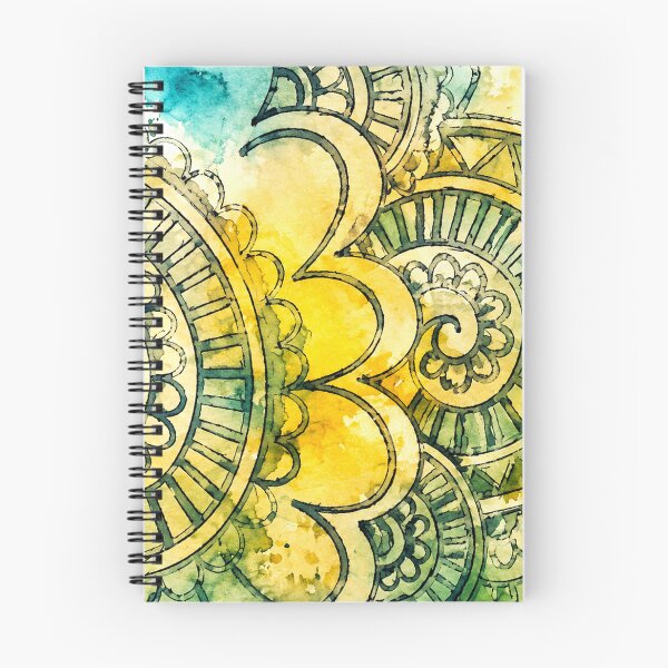 Item preview, Watercolor Boho Mandala Art — Teal Yellow Spiritual Meditation Print designed and sold by freezed-frames.