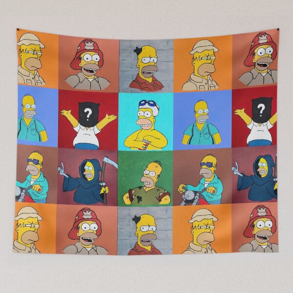 Item preview, Homer Simpson Collage 1 3x3 designed and sold by Baileypaints.