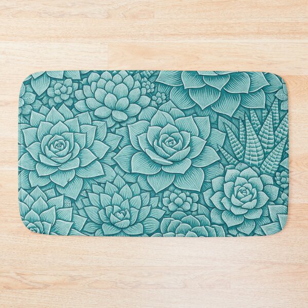 Item preview, Teal Succulent Botanical Pattern designed and sold by Owcomm.