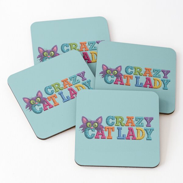 Item preview, Crazy Cat Lady Embroidered Paw Typography designed and sold by MegaNovaArt.