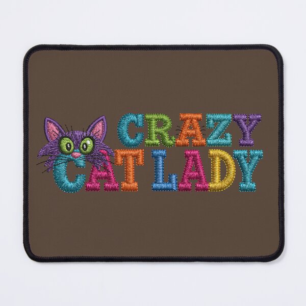 Item preview, Crazy Cat Lady Embroidered Paw Typography designed and sold by MegaNovaArt.