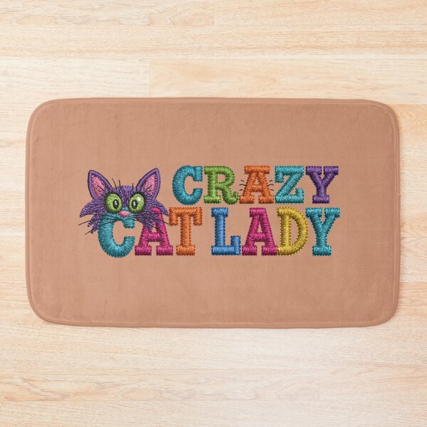 Item preview, Crazy Cat Lady Embroidered Paw Typography designed and sold by MegaNovaArt.